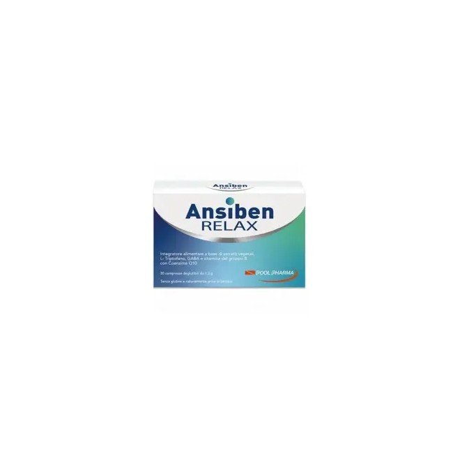 Confezione da 30 compresse di Ansiben Relax, integratore contro stress e ansia. Confezione da 30 compresse di Ansiben Relax, integratore contro stress e ansia.