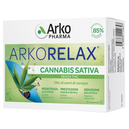 Arkopharma Arkorelax Cannabis Sativa 30 Compresse Arkopharma Arkorelax Cannabis Sativa 30 Compresse