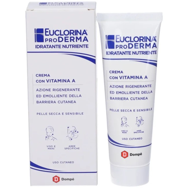 Tubo da 75 Ml di Euclorina Proderma crema viso corpo mani idratante nutriente per pelle secca. Tubo da 75 Ml di Euclorina Proderma crema viso corpo mani idratante nutriente per pelle secca.