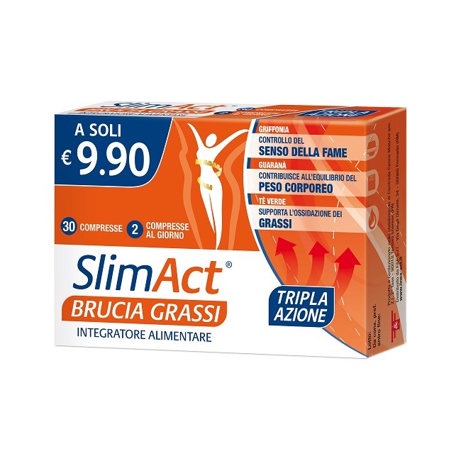 Confezione da 30 cpmpresse di Slim Act Brucia Grassi, integratore dimagrante per il controllo del peso. Confezione da 30 cpmpresse di Slim Act Brucia Grassi, integratore dimagrante per il controllo del peso.