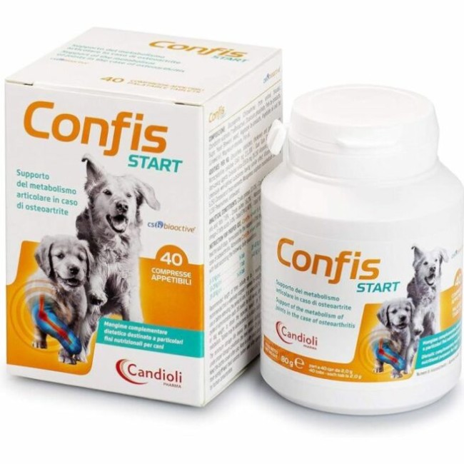 Confis Start Integratore per il supporto articolare dei cani 40 compresse appettibili Confis Start Integratore per il supporto articolare dei cani 40 compresse appettibili