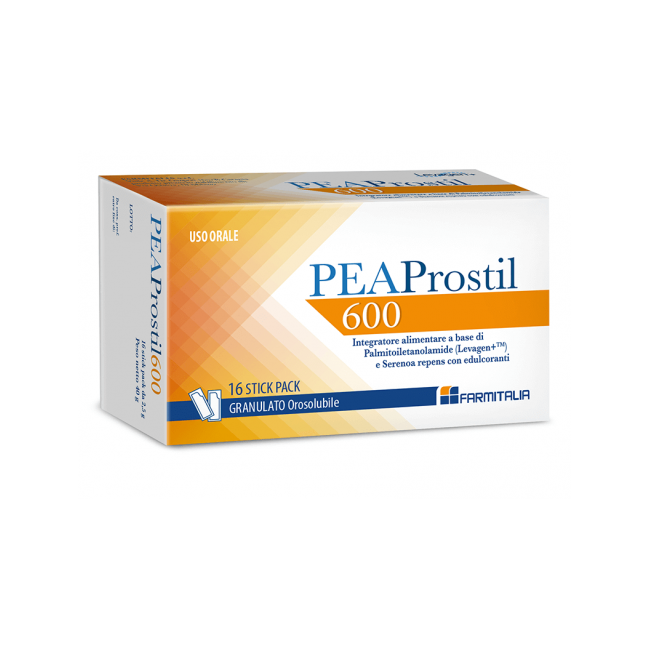 Peaprostil 600 Integratore per prostata e vie urinarie 16 stick pack orosolubili Peaprostil 600 Integratore per prostata e vie urinarie 16 stick pack orosolubili