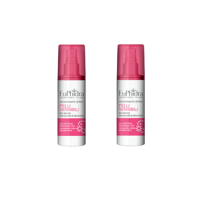Bipacco da 2x100 ml di Euphidra DEo Spray Pelli Sensibili Bipacco da 2x100 ml di Euphidra DEo Spray Pelli Sensibili