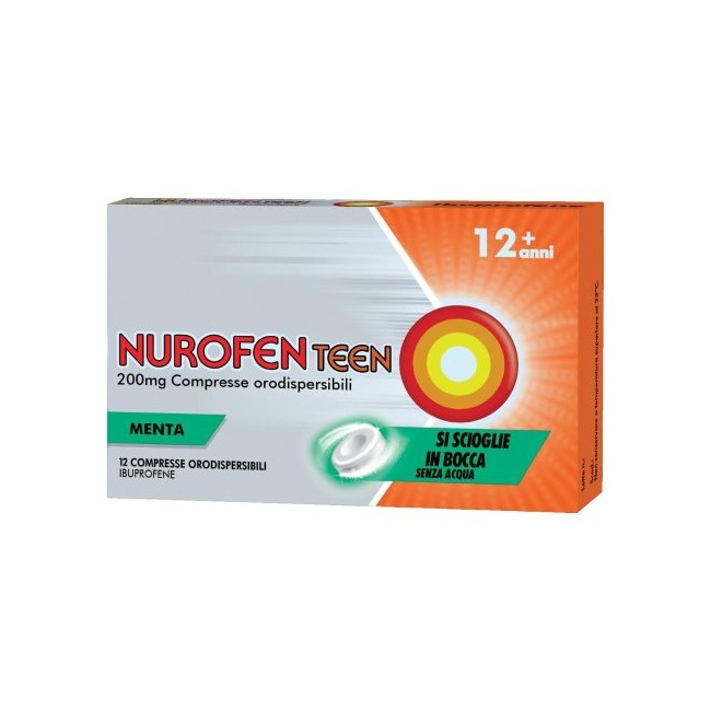 Nurofenteen 200 mg 12 compresse orodispersibili gusto Menta