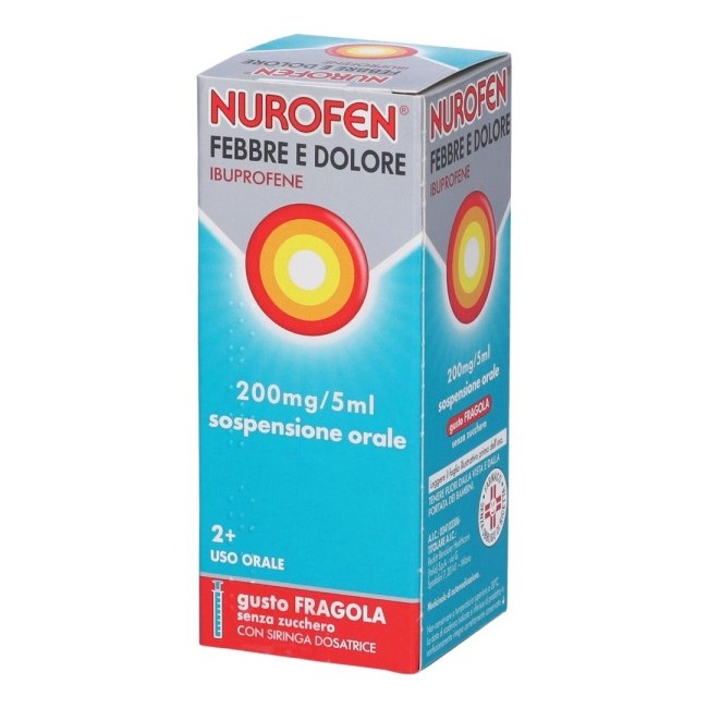 Nurofen Febbre e Dolore 200 mg/5ml gusto Fragola Nurofen Febbre e Dolore 200 mg/5ml gusto Fragola