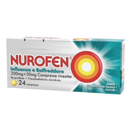 Nurofen Influenza e Raffreddore 200 mg + 30 mg 24 compresse Nurofen Influenza e Raffreddore 200 mg + 30 mg 24 compresse