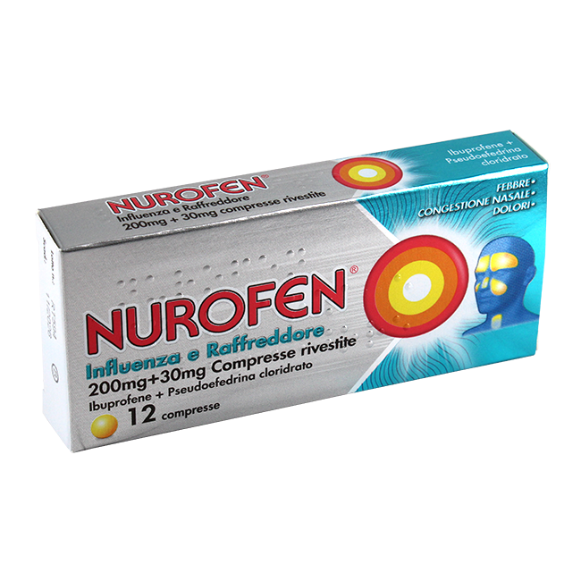 Confezione da 12 compresse di Nurofen Influenza Raffreddore Farmaco Per Febbre e Sintomi Influenzali. Confezione da 12 compresse di Nurofen Influenza Raffreddore Farmaco Per Febbre e Sintomi Influenzali.
