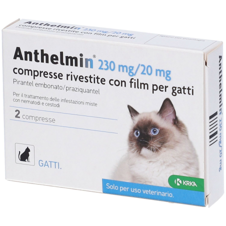 Anthelmin 230 Mg/20 Mg Compresse Rivestite Con Film Per Gatti Anthelmin 230 Mg/20 Mg Compresse Rivestite Con Film Per Gatti