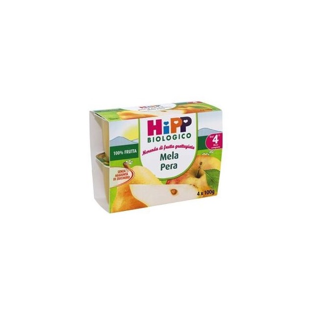 Hipp Bio Frutta Grattuggiata Mela Pera 4x100 G Hipp Bio Frutta Grattuggiata Mela Pera 4x100 G