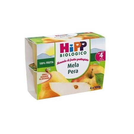 Hipp Bio Frutta Grattuggiata Mela Pera 4x100 G Hipp Bio Frutta Grattuggiata Mela Pera 4x100 G