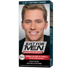 Just For Men Shampoo Colorante H25 Castano Chiaro Attivatore Chiaro 38,5 Ml + Base Colore 27,5 Ml