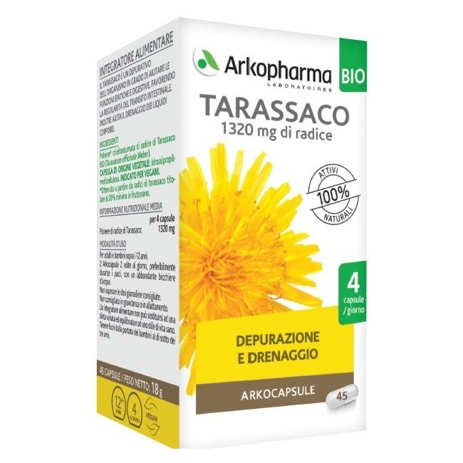 Arkopharma Tarassaco Arkocapsule Integratore Alimentare 45 Capsule Arkopharma Tarassaco Arkocapsule Integratore Alimentare 45 Capsule