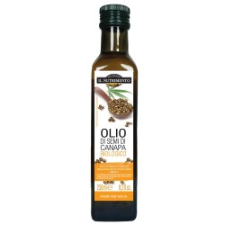 Bottiglia da 250 ml di Olio Di Canapa, integratore per abbassare colesterolo e trigliceridi.