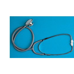 STETOFONENDOSCOPIO LEGGERO, GIREVOLE, CON MEMBRANA ED ANELLINO GOMMA NELLO STETOSCOPIO. ARCHETTO BIAURICOLARE PER AUSCULTAZIONE 