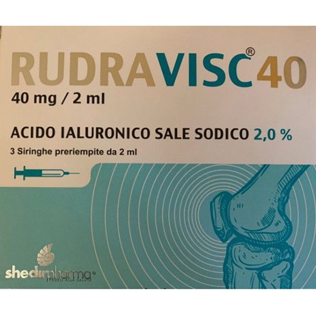 Siringa Intra-articolare Rudravisc 40 Hc Acido Ialuronico Sale Sodico 40 Mg 2 Ml 3 Pezzi