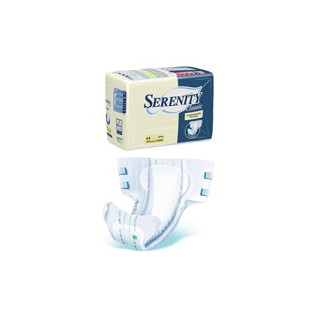 PANNOLONE PER INCONTINENZA SERENITY CLASSIC EXTRA TAGLIA SMALL 30 PEZZI