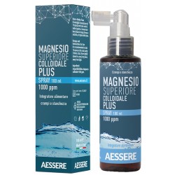 Flacone spray da 100 ml di Magnesio Superiore Colloidale Plus, integratore per stanchezza e crampi muscolari.