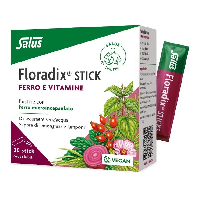 Confezione da 20 stick di Salus Floradix Integratore Di Ferro E Vitamine Per Stanchezza E Spossatezza. Confezione da 20 stick di Salus Floradix Integratore Di Ferro E Vitamine Per Stanchezza E Spossatezza.