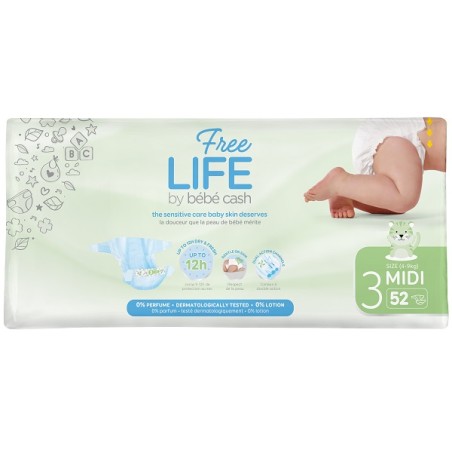 Freelife By Bebecash Midi Taglia 3 4-9 Kg Girovita 35-56 Cm 52 Pezzi Freelife By Bebecash Midi Taglia 3 4-9 Kg Girovita 35-56 Cm 52 Pezzi