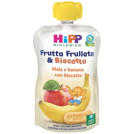 Hipp Bio Frutta Frullata&biscotto Mela Banana Biscotto 90 G Hipp Bio Frutta Frullata&biscotto Mela Banana Biscotto 90 G