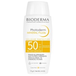 Flacone da 75 ml di Bioderma Photoderm Mineral Fluide Protezione Solare SPF 50+.