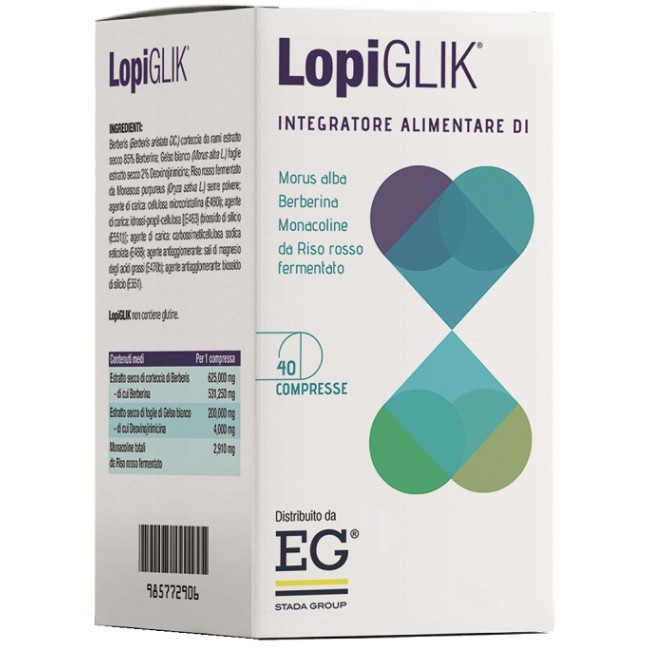 Confezione da 40 compresse di Lopiglik Integratore Per Abbassare Il Colesterolo E La Glicemia. Confezione da 40 compresse di Lopiglik Integratore Per Abbassare Il Colesterolo E La Glicemia.