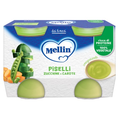 Mellin Omogeneizzato Piselli E Carote 2 Pezzi Da 130 G Mellin Omogeneizzato Piselli E Carote 2 Pezzi Da 130 G