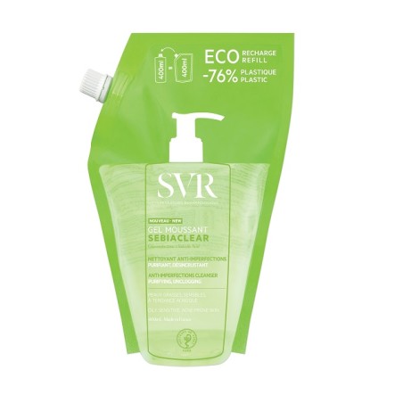 Ricarica da 400 ml di Svr Sebiaclear Gel Moussant Detergente Purificante Per Pelle Grassa.