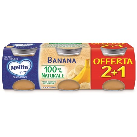 Mellin Omogeneizzato Banana 3 Pezzi Da 100 G Mellin Omogeneizzato Banana 3 Pezzi Da 100 G
