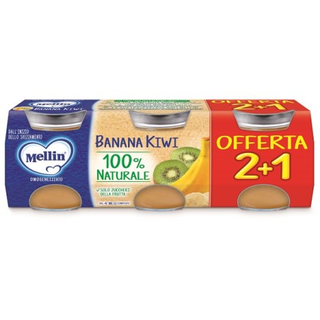 Mellin Omogeneizzato Banana Kiwi 3 Pezzi Da 100 G Mellin Omogeneizzato Banana Kiwi 3 Pezzi Da 100 G