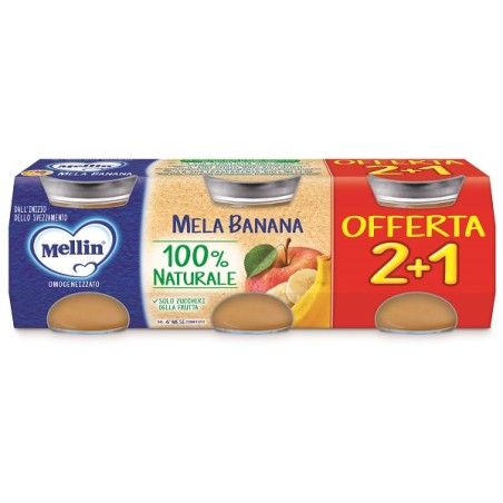 Mellin Omogeneizzato Mela Banana 3 Pezzi Da 100 G Mellin Omogeneizzato Mela Banana 3 Pezzi Da 100 G