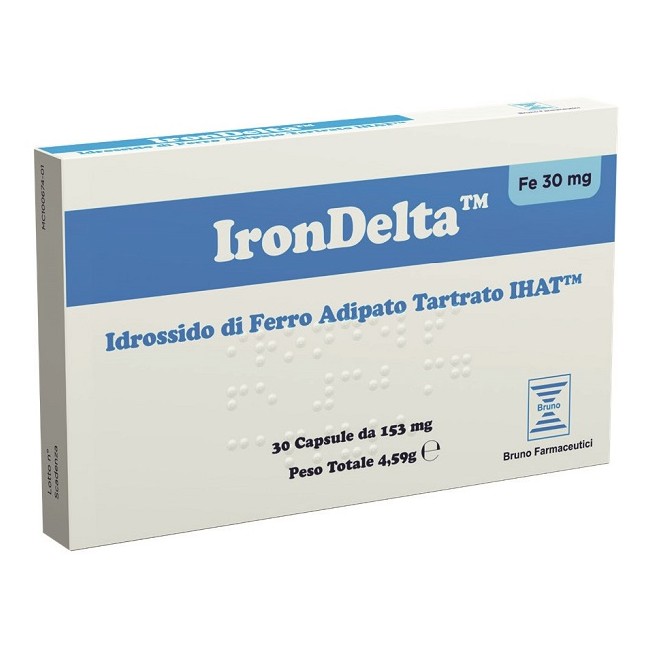 Confezione da 30 capsule di Irondelta Integratore Di Ferro Contro Stanchezza Fisica E Mentale. Confezione da 30 capsule di Irondelta Integratore Di Ferro Contro Stanchezza Fisica E Mentale.
