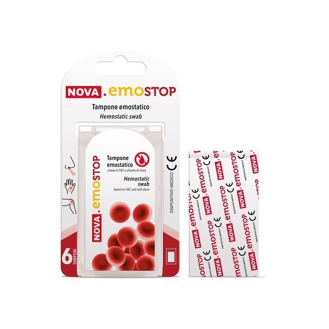 Nova Emostop Tampone Emostatico 6 Pezzi Nova Emostop Tampone Emostatico 6 Pezzi