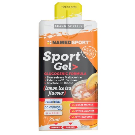 Mopak da 25 ml di Named Sport Gel Gusto Tè Freddo Limone, integratore energizzante per sportivi. Mopak da 25 ml di Named Sport Gel Gusto Tè Freddo Limone, integratore energizzante per sportivi.