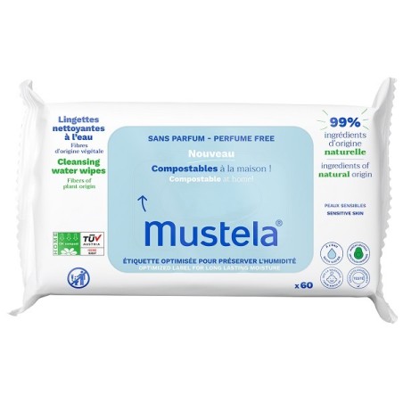 Mustela Salviette Acqua Compostabili Senza Profumo 60 Pezzi Mustela Salviette Acqua Compostabili Senza Profumo 60 Pezzi