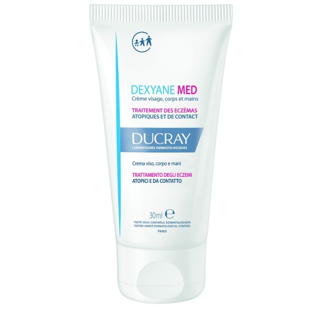 Tubetto da 30 ml di Ducray Dexyane Med Crema Riparatrice Lenitiva Per Eczemi Atopici.