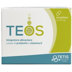 Confezione da 20 capsule di TEOS, integratore per benessere dell'intestino e difese immunitarie.