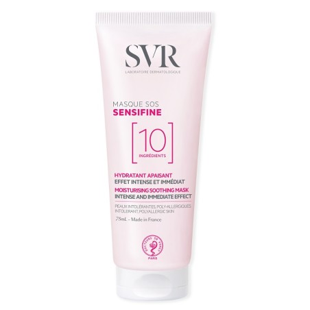 Tubetto da 75 ml di Svr Sensifine SOS Mschera Viso Idratante Emolliente.