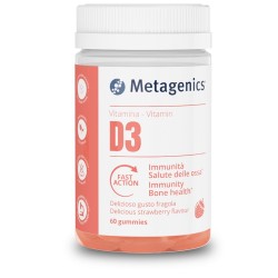 Confezione da 60 gommose di Metagenics Vitamina D3 Integratore Per Salute Ossea E Immunitaria.