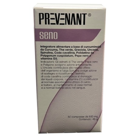 Confezione da 60 compresse di Prevenenant Seno, integratore per il benessere femminile.