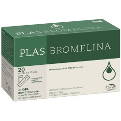 Confezione da 20 stick di Plas Bromelina, integratore per cellulite e pesantezza delle gambe.