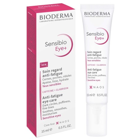 Flacone da 15 ml di Bioderma Sensibio Defensive Eye+ Trattamento Occhi Anti-Fatica.