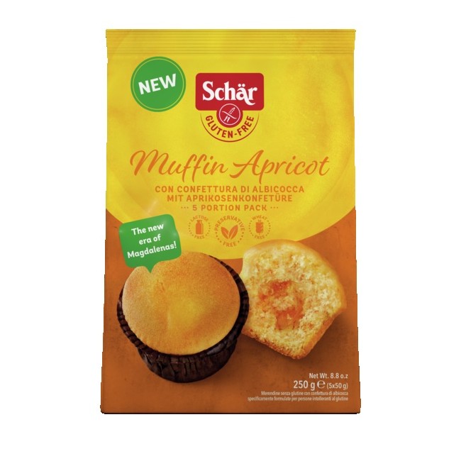 Schar Muffin Apricot 5 Pezzi Da 50 G Schar Muffin Apricot 5 Pezzi Da 50 G