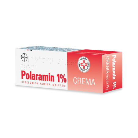 Tubo da 25 grammi di Bayer Polarmin, crema antistaminica per punture, eritemi e prurito. Tubo da 25 grammi di Bayer Polarmin, crema antistaminica per punture, eritemi e prurito.