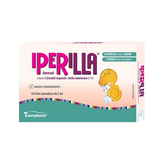 Aerosol Iperilla 10 Fiale Monodose Da 3 Ml A Base Di Estratti Vegetali E Acido Ialuronico 0,1%