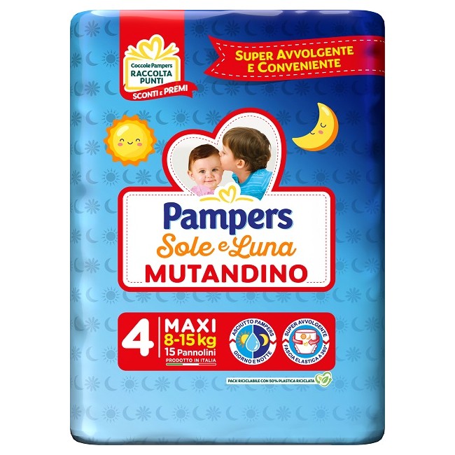Pampers Sole Luna Mutandina Maxi 15 Pezzi Pampers Sole Luna Mutandina Maxi 15 Pezzi