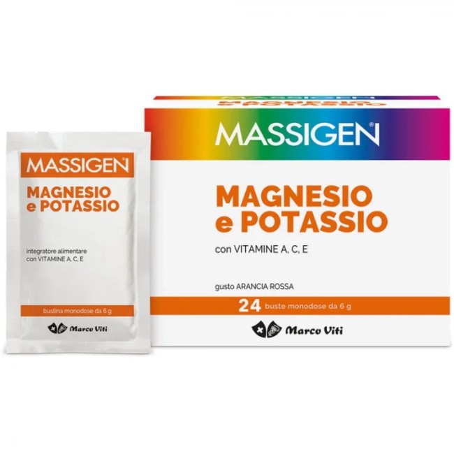 Massigen Magnesio E Potassio Integratore Sali Minerali 24 Bustine Massigen Magnesio E Potassio Integratore Sali Minerali 24 Bustine