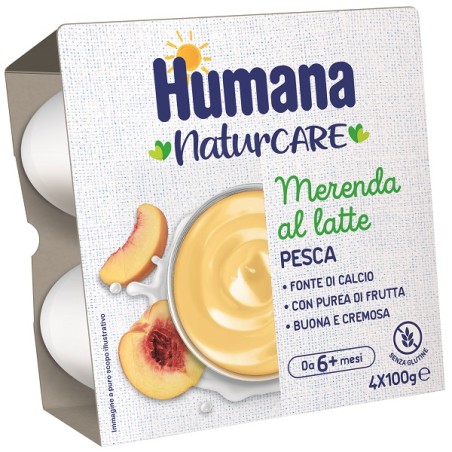 Humana Merenda Pesca 4 Pezzi Da 100 G Humana Merenda Pesca 4 Pezzi Da 100 G