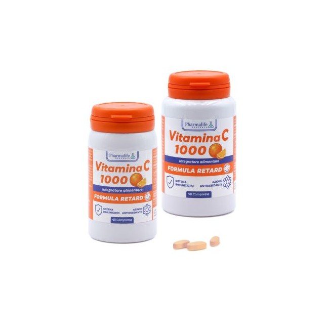 Confezione da 60 compresse di Vitamina C 1000 Integratore Antiossidante Per Sistema Immunitario.