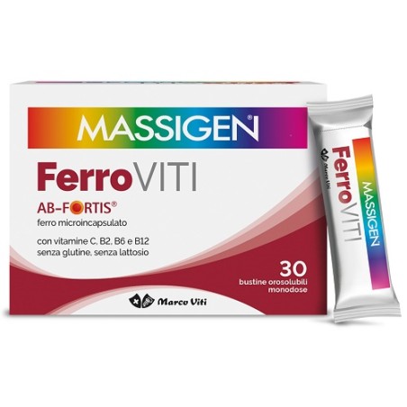 Massigen Ferroviti 30 Bustine Orosolubili Massigen Ferroviti 30 Bustine Orosolubili